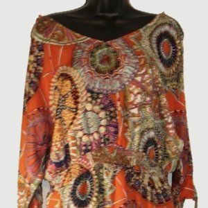 Vibrant orange print dress